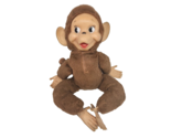 17" VINTAGE BROWN RUBBER FACE MONKEY FLAT HANS + FEET STUFFED ANIMAL PLU... - $94.05