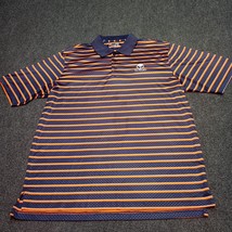 Under Armour Shirt Men Large Blue Orange Striped Loose Golf Polo The Pla... - $15.56