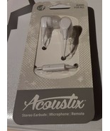ACOUSTIX Stereo Earbuds w/In-Line Microphone &amp; Remote- White - £5.17 GBP