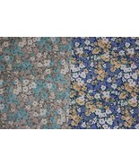 Slate Blue or Turquoise Petite Flowers Flannel Fabric BTY OOP Very Nice ... - $7.99