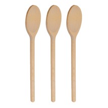 12 Inch Long Wooden Spoons For Cooking - Oval Wood Mixing Spoons For Baking, Coo - £12.02 GBP