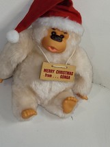 Vintage Russ Berrie “Gonga” the Christmas Holiday White Monkey Ape Gorilla Plush - £14.87 GBP