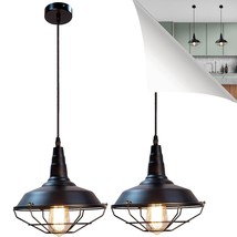 Black Industrial Fixtures, Kitchen Island Farmhouse Suspension Ing,With Metal Ca - £73.30 GBP