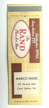 Marco Shoes - Coral Gables, Florida 20 Strike Matchbook Cover Rand Shoes Store - £1.59 GBP