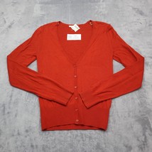 Teaspoon Sweater Womens L Red V Neck Long Sleeve Button Knitted Cardigan - £20.18 GBP