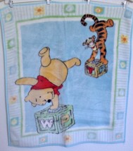 Vintage Disney Winnie the Pooh and Tigger Plush Fuzzy Blankie Baby Crib Blanket - £23.42 GBP