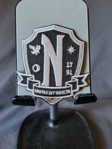 Nevermore Academy Embroidered Iron On Patch - Wednesday Netflix - Black &amp; White - $12.00