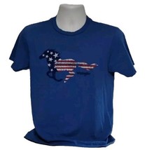 Wrangler Rooted Men's Distressed Logo American Flag Mustang Tee T-Shirt Medium  - $13.20