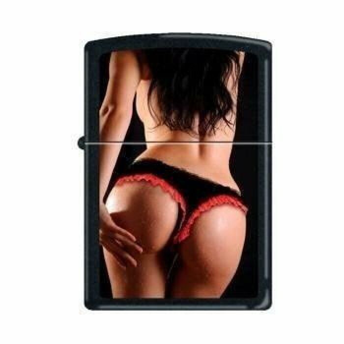 Zippo Lighter - View From Behind Black & Red Black Matte - 853276 - £25.83 GBP