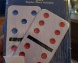 Dominoes, Double Six, 28 Shiny Jumbo Color Dot Dominoes in Metal Tin, Ca... - £19.20 GBP