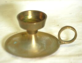 Brass Candlestick Holder Finger Loop Handle - $12.86