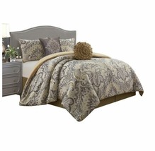 America Amelia 6 Piece Queen Comforter Set-Gray T4102926 - £57.42 GBP