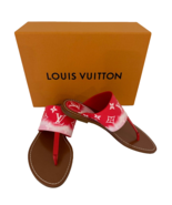 New Louis Vuitton Red Monogram Escale Canvas Palma Thong Flats Size 36 - $684.04