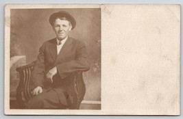 RPPC Handsome Gentleman Seated Photo At Pendleton OR Postcard Y27 - £7.03 GBP