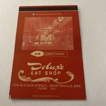 Vintage Matchbook Cover Matchcover University Of Arkansas Deluxe Eat Shop AR - £2.60 GBP