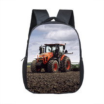 12 Inch Farm Tractor Print Children School Bags Boys Girls Kindergarten Backpack - £22.38 GBP