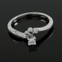 0.16CT Round Cut Natural Moissanite Swirl Engagement Ring 14K White Gold Plated - £59.51 GBP