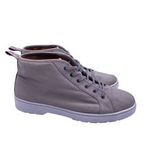 Dr Martens Coburg Gray White Canvas Lace Up Shoes Boots High Mens Size 13 - $42.56