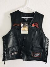 Live to Ride Motorcycle Vest NWT Genuine Leather Patches Lady Rider Wome... - $54.72