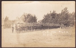 WWI Soldiers At Drill RPPC Co. E, 5th Regiment Real Photo Postcard #622A - £9.79 GBP