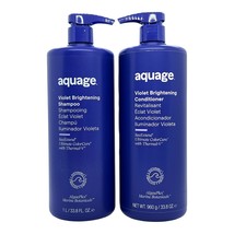 Aquage Violet Brightening Shampoo & Conditioner 33.8 Oz Set - $50.37
