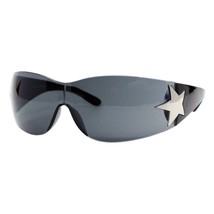 Women&#39;s Sunglasses Rimless Rectangular Shield Wrap Around Star Hinge UV 400 - £11.83 GBP+