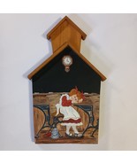 Vintage Folk Art Wooden School House Wall Hanging Plaque  Handcrafted Pa... - $363.73 MXN