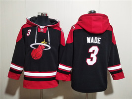 Men&#39;s Miami Heat #3 Dwyane Wade Black Ageless Must-Have Lace-Up Pullover... - $1,425.21 MXN