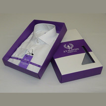 Mens 100% Linen Summer Shirt J.Valintin Turkey-Usa High Collar OBR78-01 White image 11