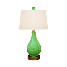 Beautiful Green Porcelain Vase Table Lamp 17&quot; - £110.76 GBP