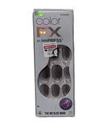 Fly Up KISS imPRESS Color FX No Glue Press-On Nails Silver Short hologra... - $217.71 MXN