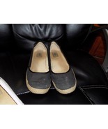 UGG Australia INDAH Black Canvas Flats Shoes BACK BOW detail Size 10 Wom... - £35.07 GBP