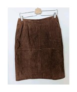 Split End Ltd. Vintage Suede Skirt Size 11/12 Brown Leather Pencil (#18) - $19.99