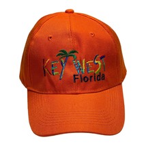 Key West Florida Unisex Orange Wool Souvenir Palm Tree Embroidery Baseball Cap - $27.08