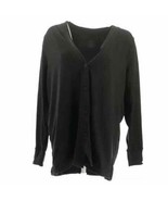 Cuddl Duds Flexwear Button Front Cardigan black XS NEW A350505 - £14.24 GBP