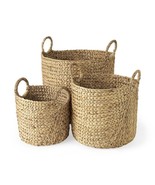 Set Of Three Braided Wicker Storage Baskets - $4,701.36 MXN