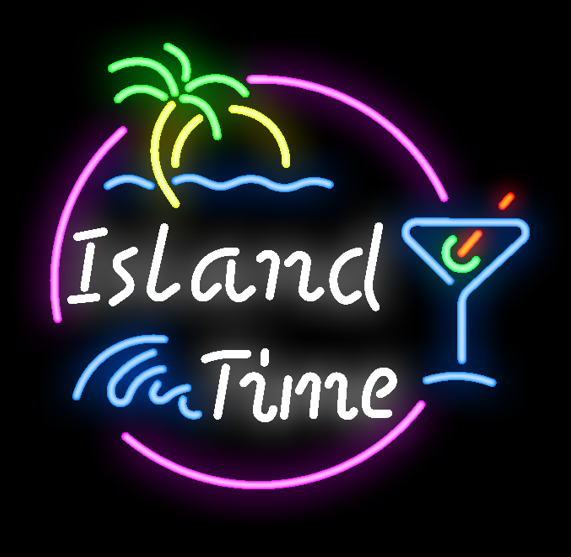 New Island Time Lake Party Beach Time Neon Sign 24"x20" - $249.99