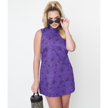 Magnolia Place Unique Vintage Purple Spiderweb Mini Dress Shift Sleeveless M - £26.46 GBP