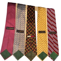 Tommy Hilfiger 100% Silk Tie Necktie Stripe Geo Red Blue Gold 3.5&quot; Lot of 5 - £25.59 GBP