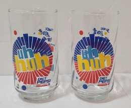 Vintage 90&#39;s Diet Pepsi Glasses “You Got The Right One Baby Uh Huh” - Lot of 2 - £10.78 GBP