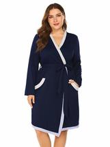 Angelique Womens Plus Size Spa Bathrobe Long Soft Kimono Robe Loungewear - £61.02 GBP