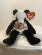 Ty Beanie Baby &quot;Fortune&quot; Panda Bear with Tag Protector &amp; Original Tags A... - £48.27 GBP