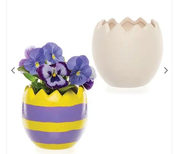 Baker Ross crafted four piece egg ceramic flower pot - $5.82