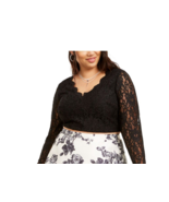 City Studio Ladies Womens Plus Size Glitter Lace Crop Top Black Plus Siz... - £30.66 GBP