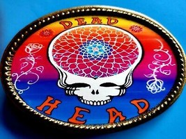 &quot;DEAD HEAD&quot; GRATEFUL DEAD Epoxy PHOTO MUSIC BELT BUCKLE - $22.97 CAD