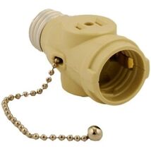 Leviton 1406-I Polarized Lamp Holder Adapter with Pull Chain and 2 Outle... - $6.95