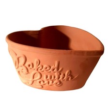 Heart Shaped Pottery Dish Baked With Love Rabbit Creek Vintage 1997 - £20.53 GBP