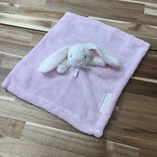 Blankets & Beyond White Bunny Rabbit Pink Lovey Security Blanket 15.75x14.5 - $17.09