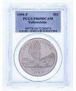 1999-P $1 Silver Commemorative Yellowstone Round Graded by PCGS as PR69DCAM - $1,647.61 MXN
