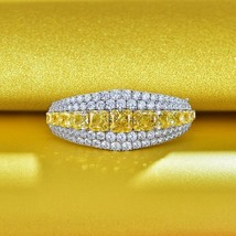 15Ct Princess Cut Simulated Citrine Bangle Bracelet Gold Plated 925 Silver - £189.91 GBP